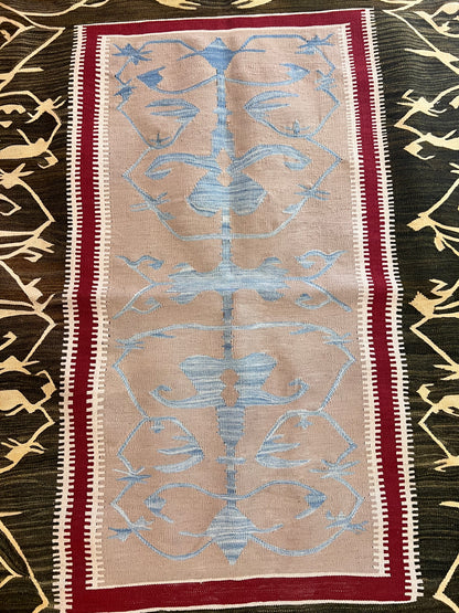 Turkish Handwoven Wool Kilim Rug – 60” × 51”