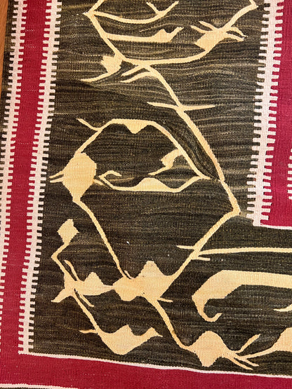 Turkish Handwoven Wool Kilim Rug – 60” × 51”