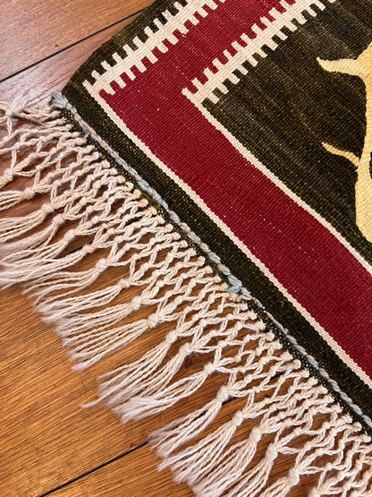 Turkish Handwoven Wool Kilim Rug – 60” × 51”