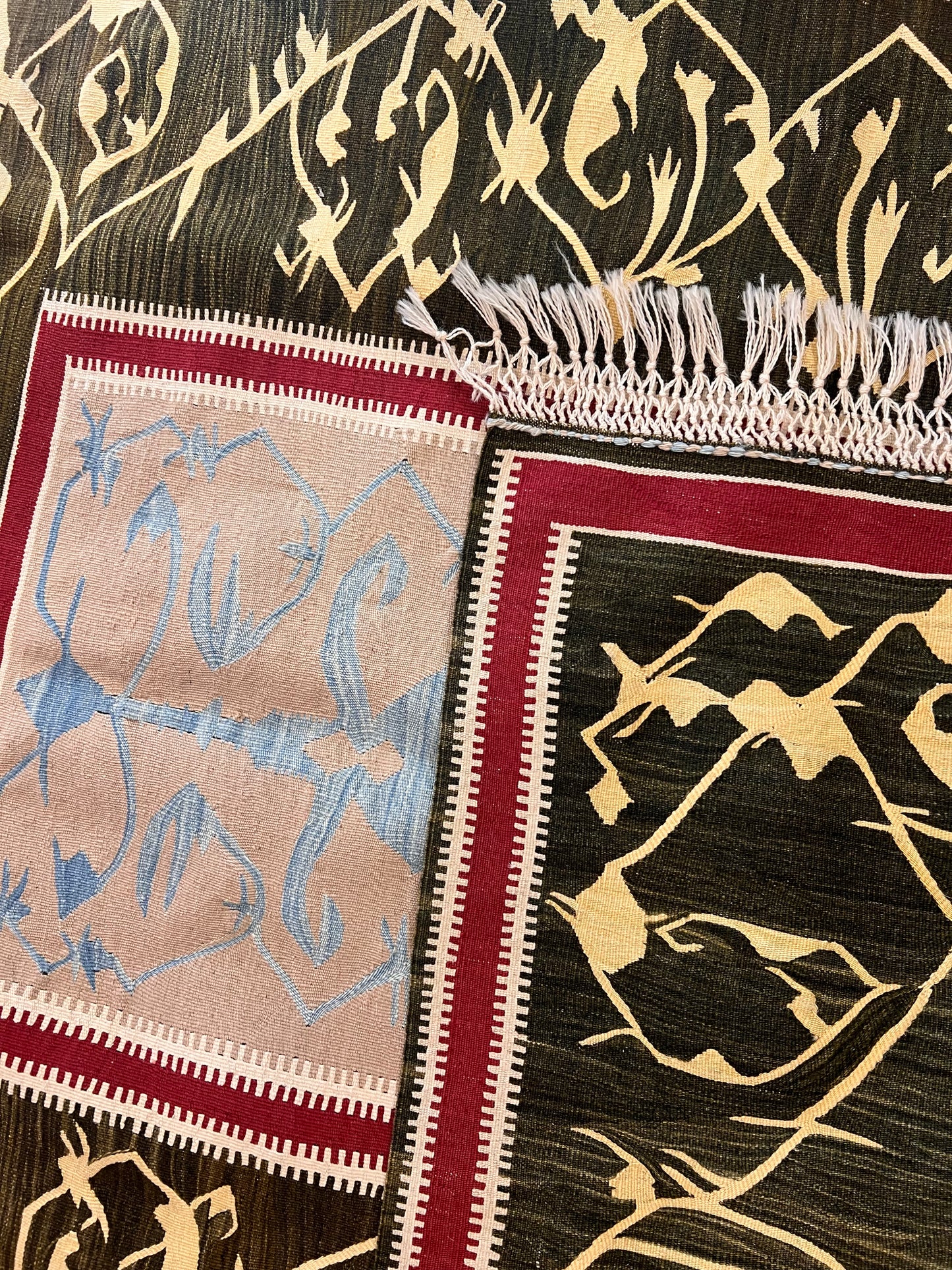 Turkish Handwoven Wool Kilim Rug – 60” × 51”