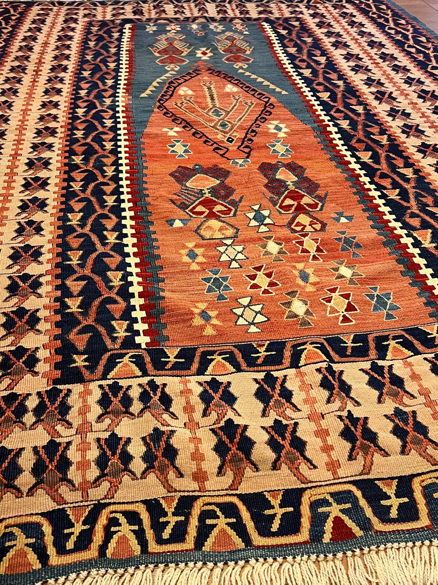 Old Handwoven Central Anatolian Kilim – Approximately 80 Years Old