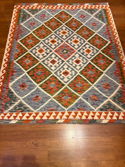 Handmade Natural Dye Kilim Rug – 6.4’ x 5.3’