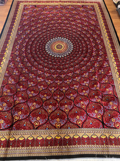 Bamboo Silk Area Rug – Elegant Dome Medallion Design – 6’ x 10’