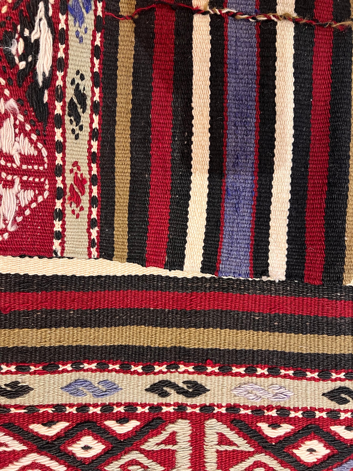 Vintage Embroidered Anatolian Kilim Rug – 100” × 55” – Approximately 70 Years Old