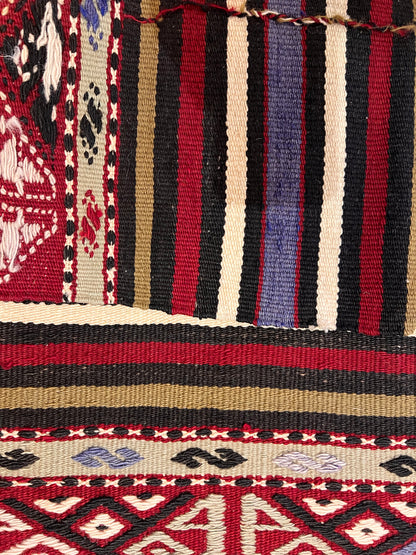 Vintage Embroidered Anatolian Kilim Rug – 100” × 55” – Approximately 70 Years Old