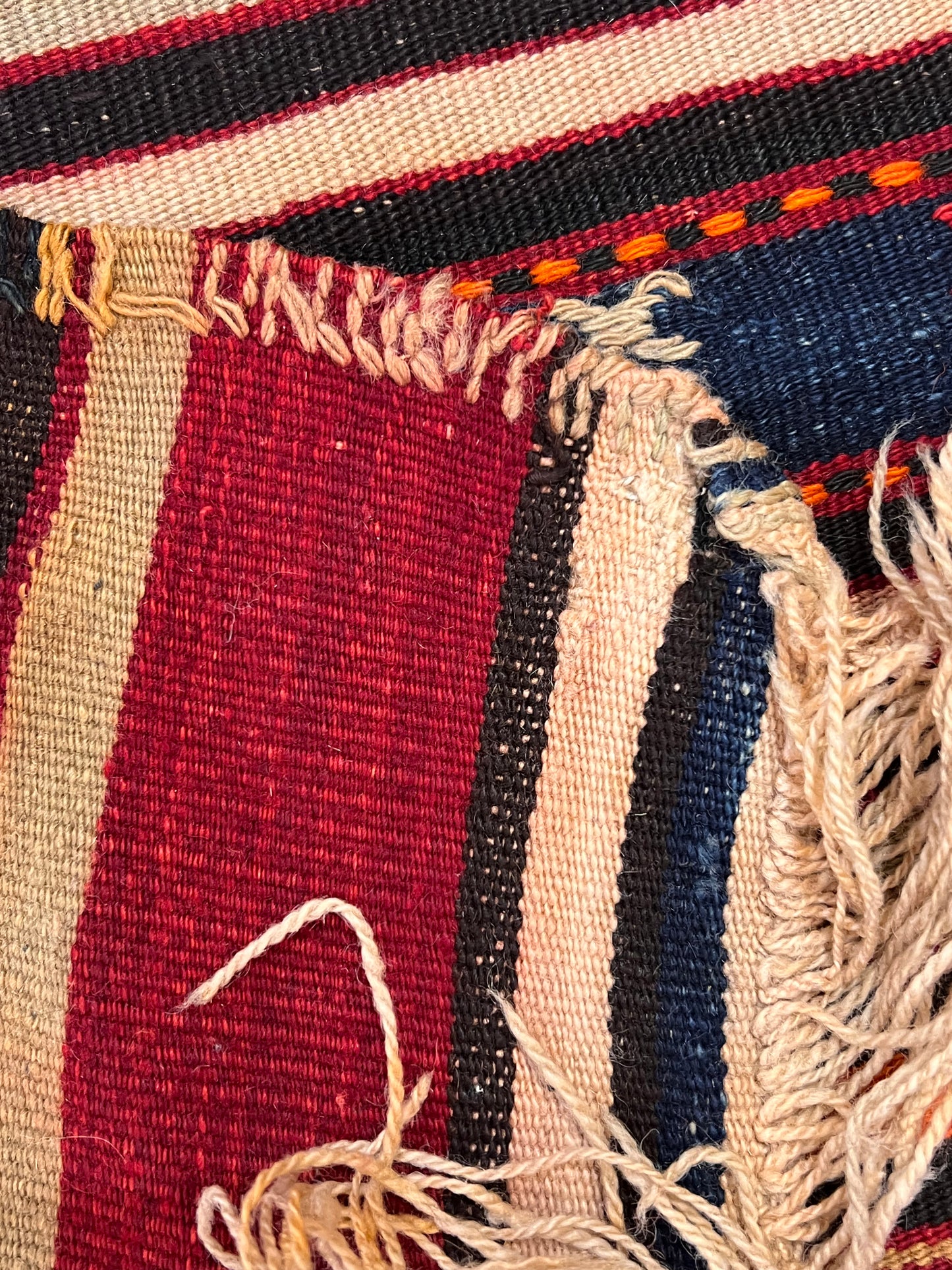 Vintage Turkish Tribal Kilim Rug 8’ x 5’, Handwoven Wool Flatweave, Approx. 70 Years Old, Anatolian Boho Southwestern Area Rug