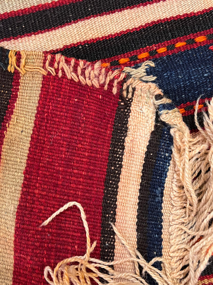 Vintage Turkish Tribal Kilim Rug 8’ x 5’, Handwoven Wool Flatweave, Approx. 70 Years Old, Anatolian Boho Southwestern Area Rug