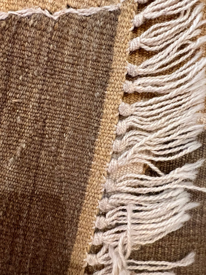 Turkish Kilim Rug 7’ x 5’2” – Handwoven Wool Flatweave, Neutral Tribal Design, Southwestern Boho Area Rug