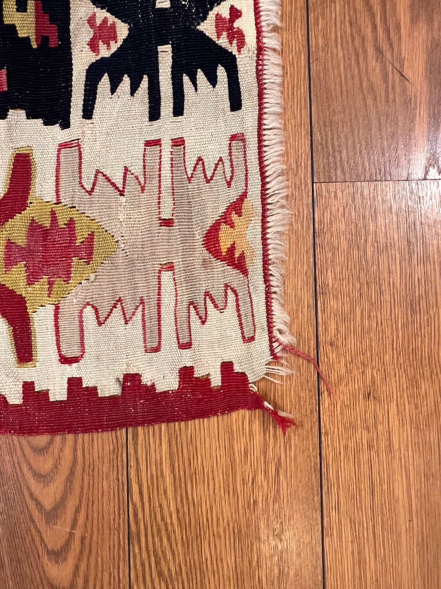 Antique Handwoven Sarkoy Kilim Rug 6’7” x 4’6” – 100-Year-Old Western Turkey Wool Flatweave Tribal Area Rug