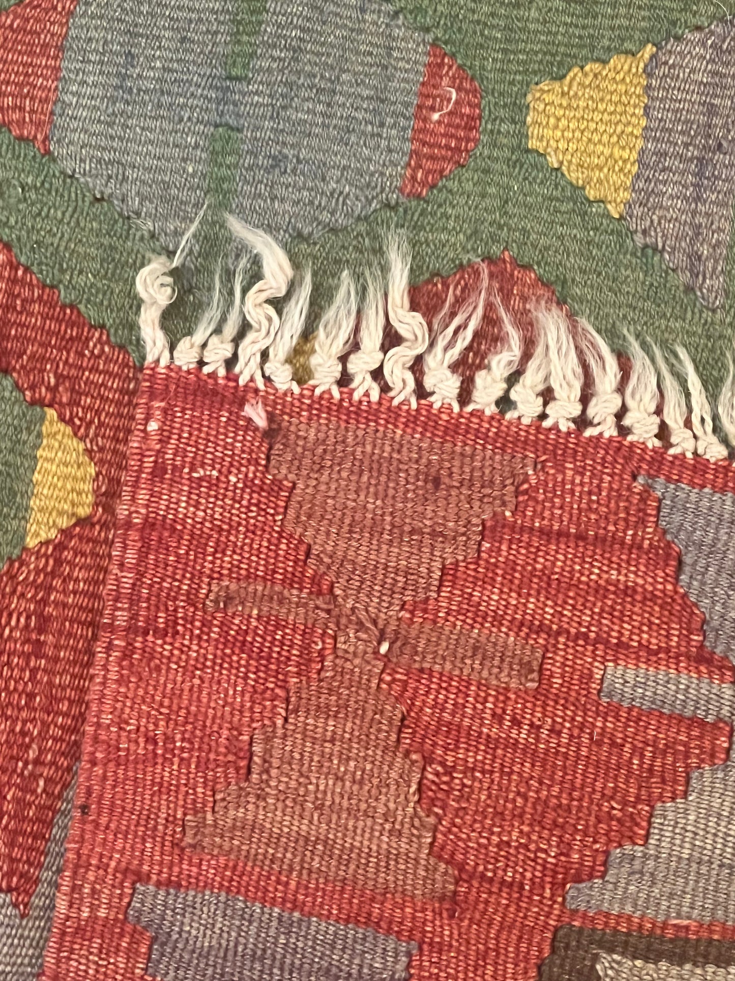 Vintage Turkish Kilim Rug 5’ x 3’3” – Handwoven Wool Flatweave, Geometric Tribal Design, Rustic Southwestern Boho Area Rug