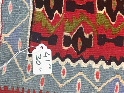 Authentic Vintage Handwoven Anatolian Kilim Rug – 41” × 30” – Natural Vegetable Dyes – 100% Wool – One of a Kind Tribal Accent Rug