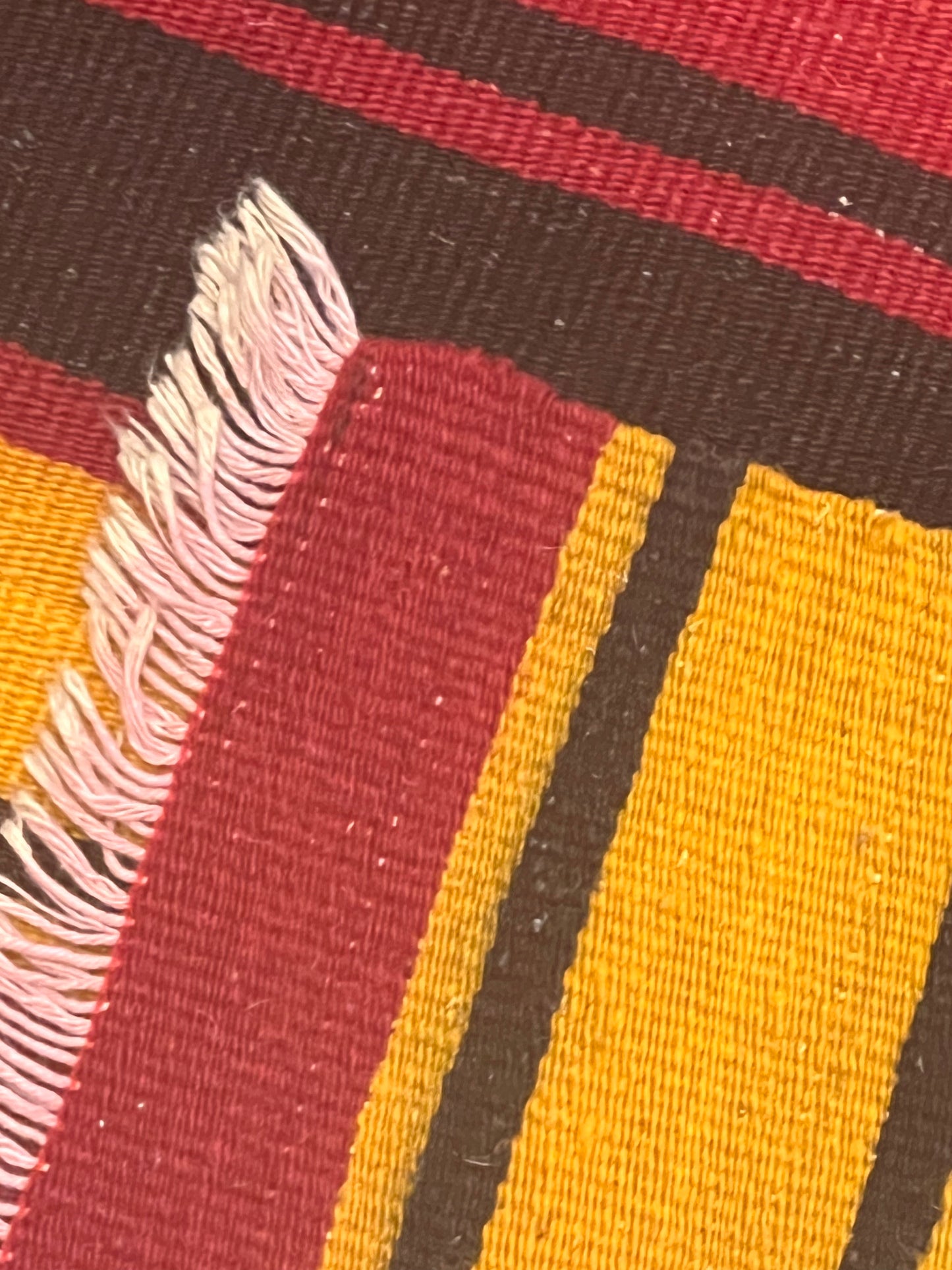 Vintage Turkish Kilim Runner Rug 10’7” x 2’3” – Handwoven Wool Striped Hallway Rug, Rustic Southwestern Boho Flatweave
