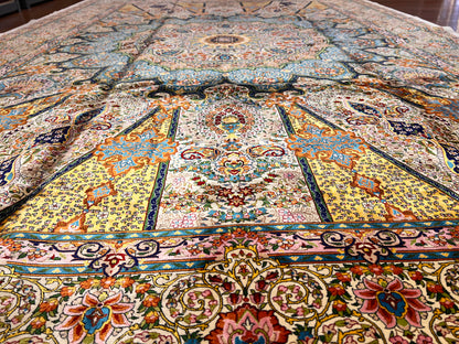 Bamboo Silk Area Rug – Traditional Medallion Design – 6’ x 10’