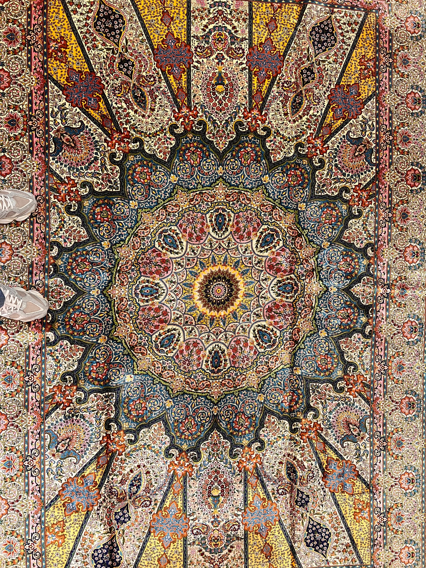 Bamboo Silk Area Rug – Traditional Medallion Design – 6’ x 10’