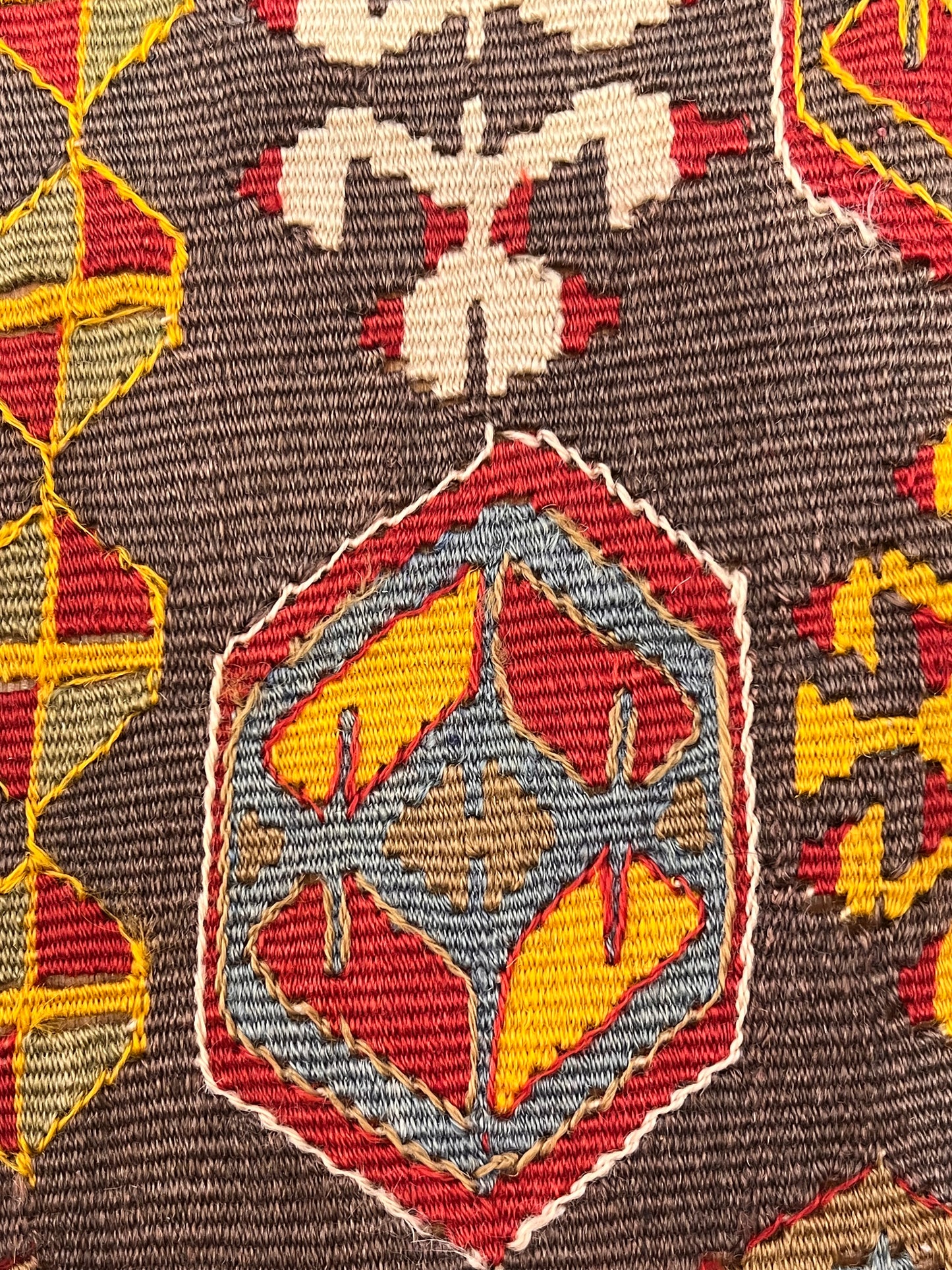 Antique Handwoven Turkish Anatolian Kilim Rug – 13’3” × 5’9” – Approx. 90–100 Years Old – Large Vintage Tribal Wool Area Rug with Authentic Geometric Motifs