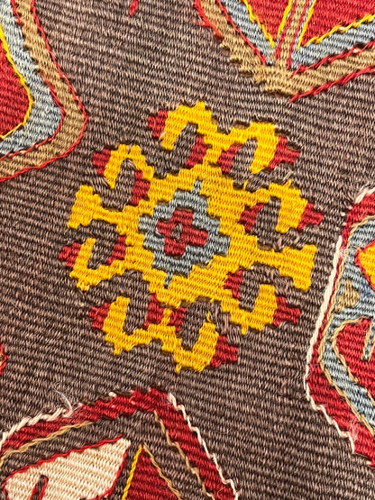 Antique Handwoven Turkish Anatolian Kilim Rug – 13’3” × 5’9” – Approx. 90–100 Years Old – Large Vintage Tribal Wool Area Rug with Authentic Geometric Motifs