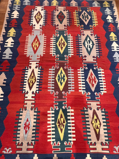 Handwoven Anatolian Kilim Rug –  (9.5 ft × 7 ft) | Traditional Wool Kilim | Authentic Turkish Craftsmanship