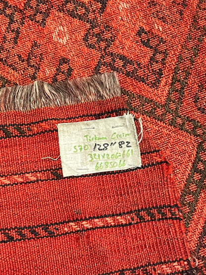 Turkmenian Cicim Rug – 10.7 ft × 6.8 ft | Approximately 70 Years Old | Hand-Embroidered Wool