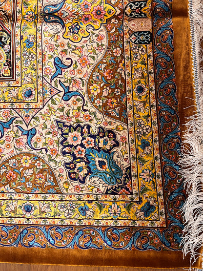 Luxury Bamboo Silk Medallion Rug – 11.4 x 8 Ft Traditional Oriental Area Rug for Living Room & Dining Room