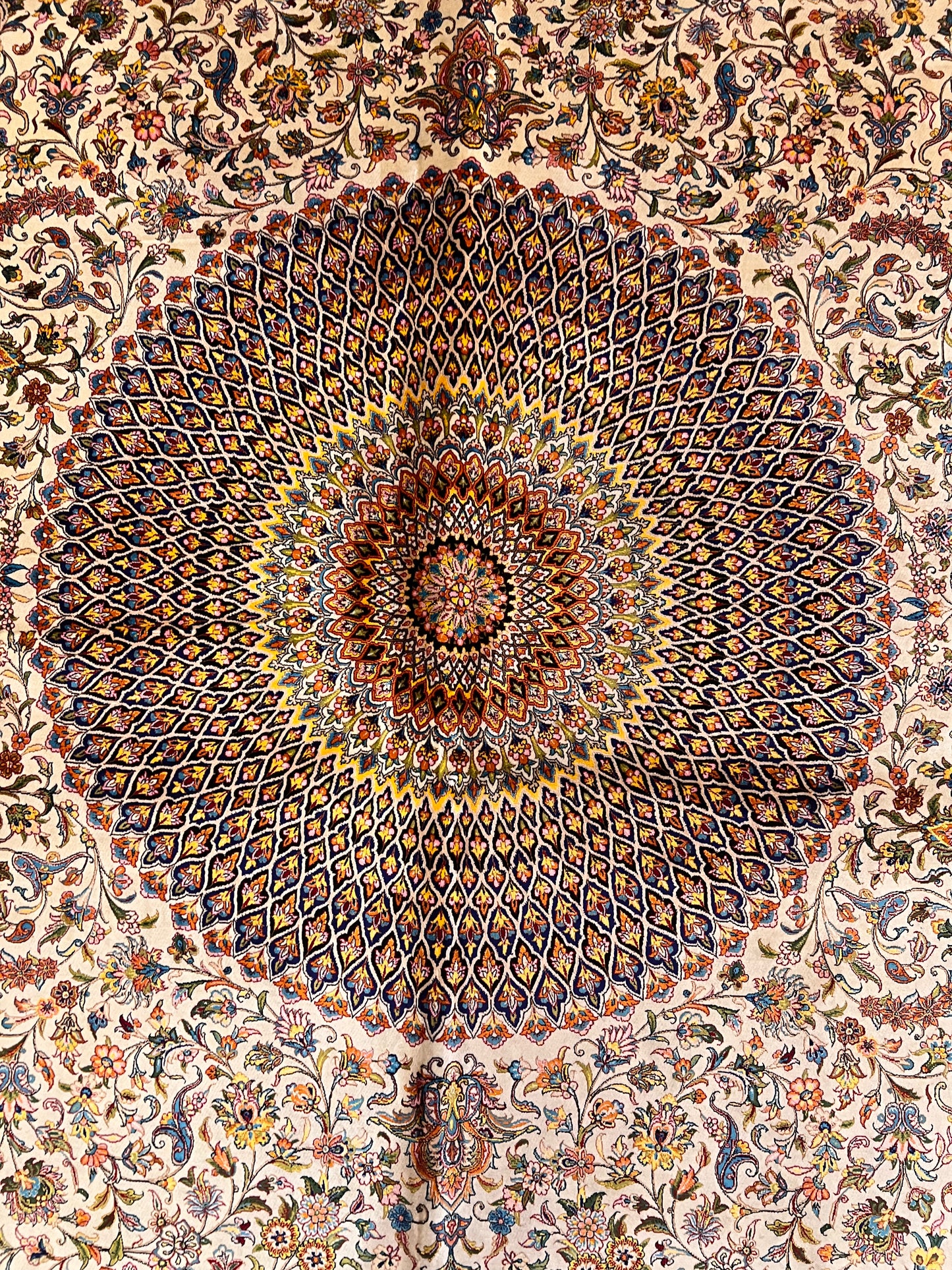 Luxury Bamboo Silk Medallion Rug – 11.4 x 8 Ft Traditional Oriental Area Rug for Living Room & Dining Room