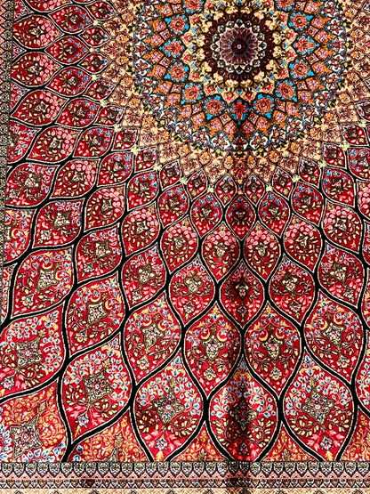 3’×5’ Luxury Pink Silk Rug – Radiant Floral Medallion Design with Intricate Traditional Details