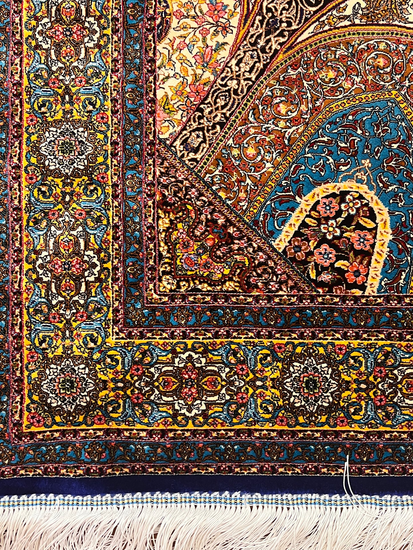 4x6 ft Silk Rug – Brown, Black & Gold Ornate Medallion Area Rug with Architectural Floral Design and Rich Multicolor Details