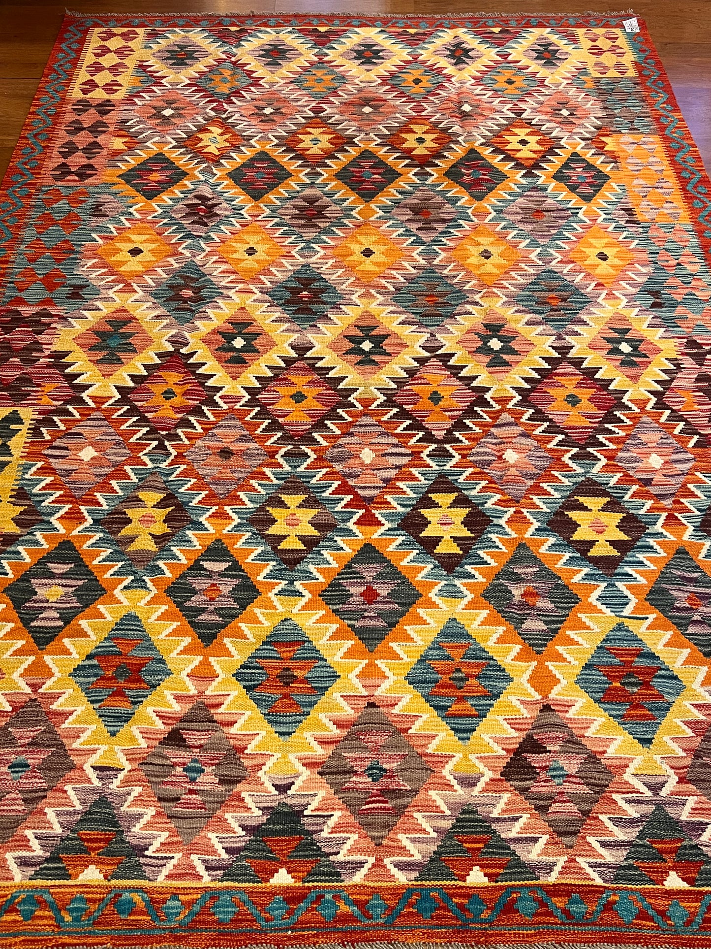 7x10 Fine Quality Handmade Turkish Kilim Rug – Handwoven Warm Multicolor Anatolian Statement Rug