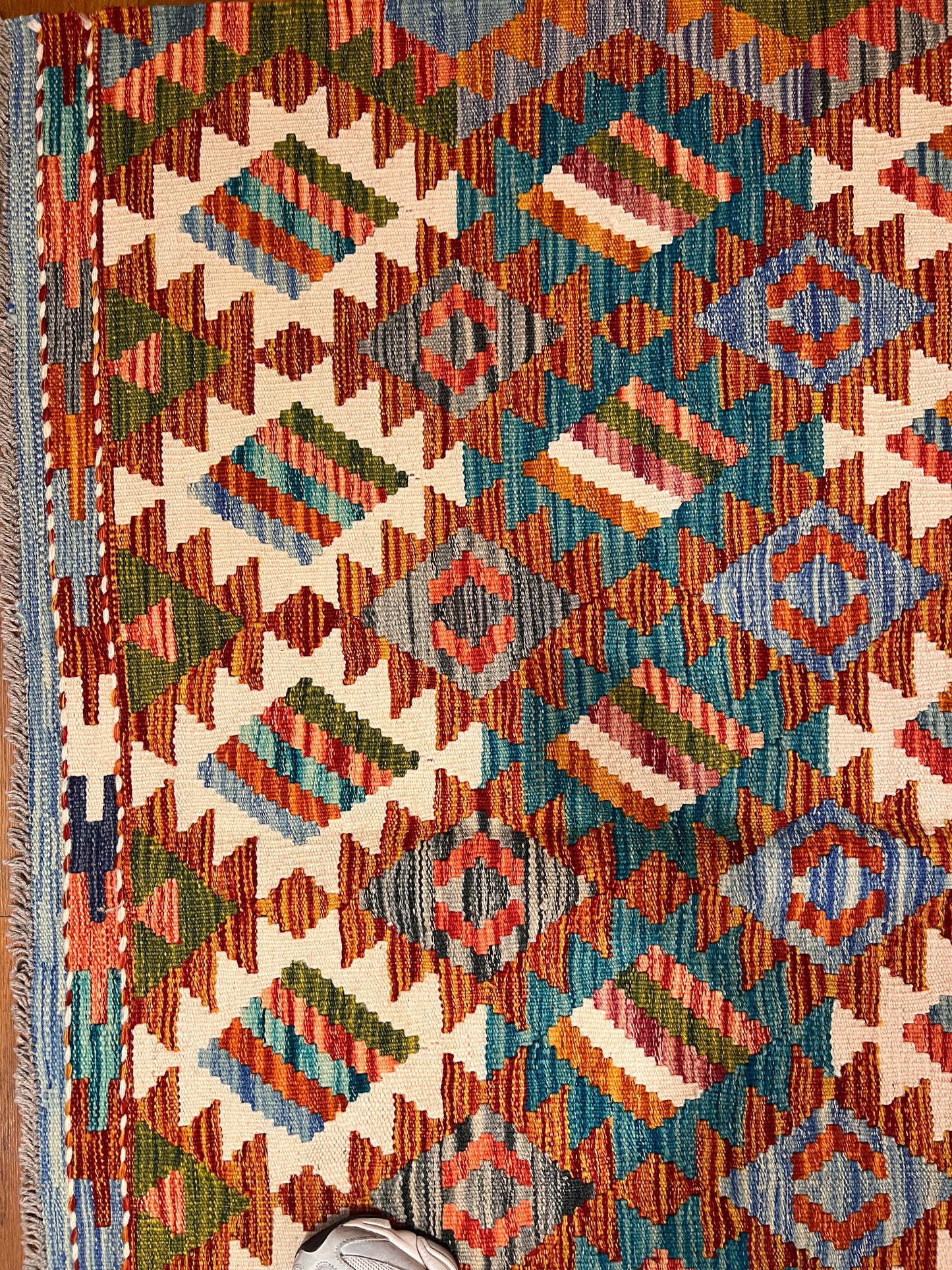 7x10 Fine Quality Handmade Turkish Kilim Rug – Handwoven Colorful Geometric Anatolian Area Rug