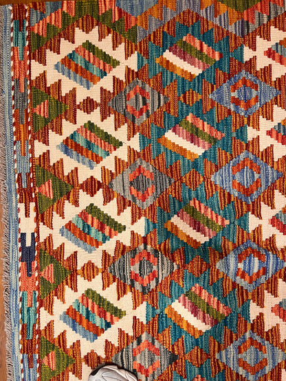 7x10 Fine Quality Handmade Turkish Kilim Rug – Handwoven Colorful Geometric Anatolian Area Rug