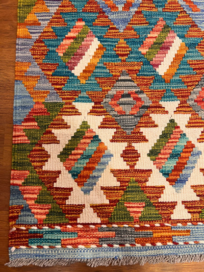7x10 Fine Quality Handmade Turkish Kilim Rug – Handwoven Colorful Geometric Anatolian Area Rug