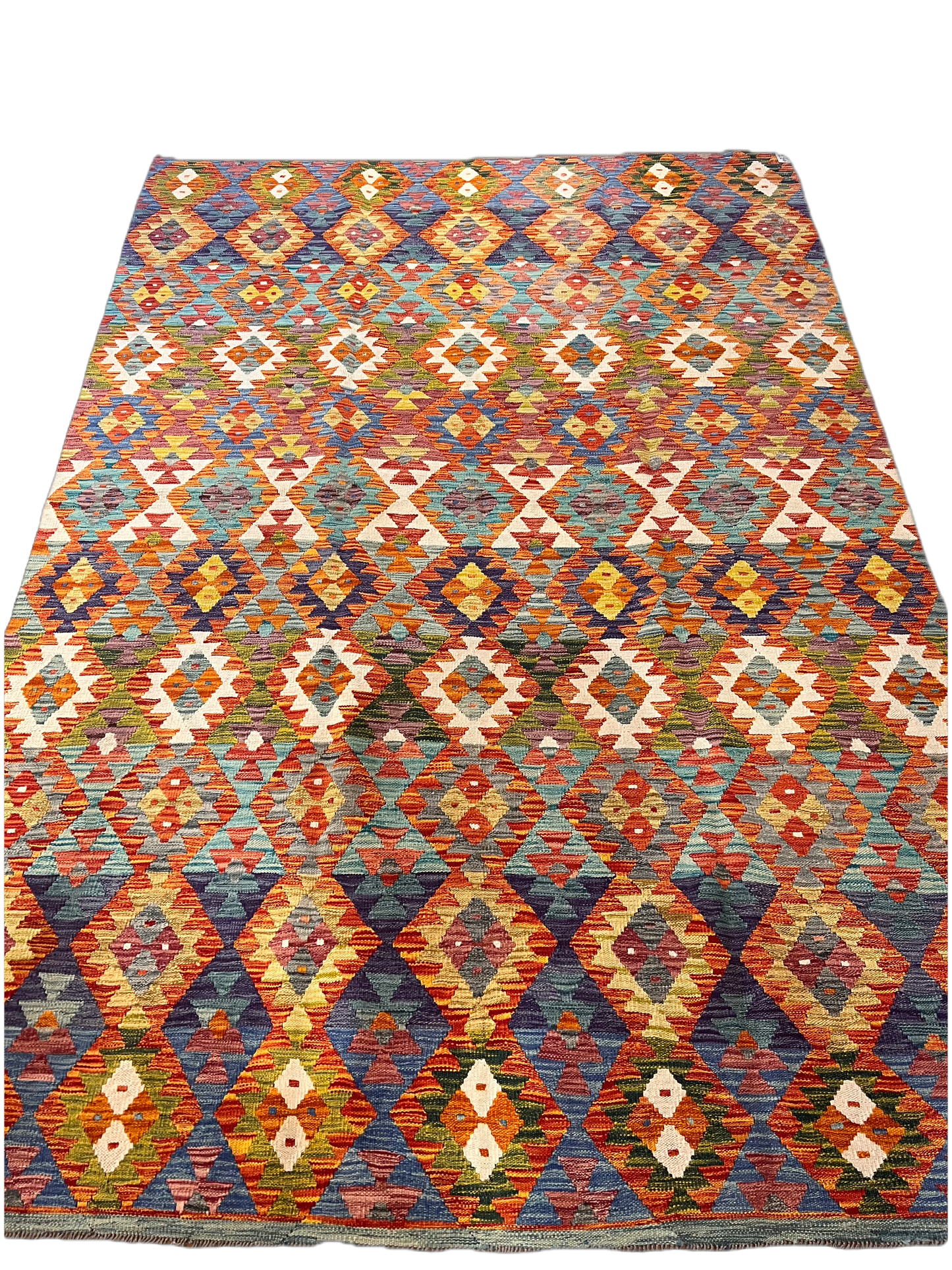 7x10 Fine Quality Handmade Turkish Kilim Rug – Handwoven Warm Multicolor Anatolian Statement Rug