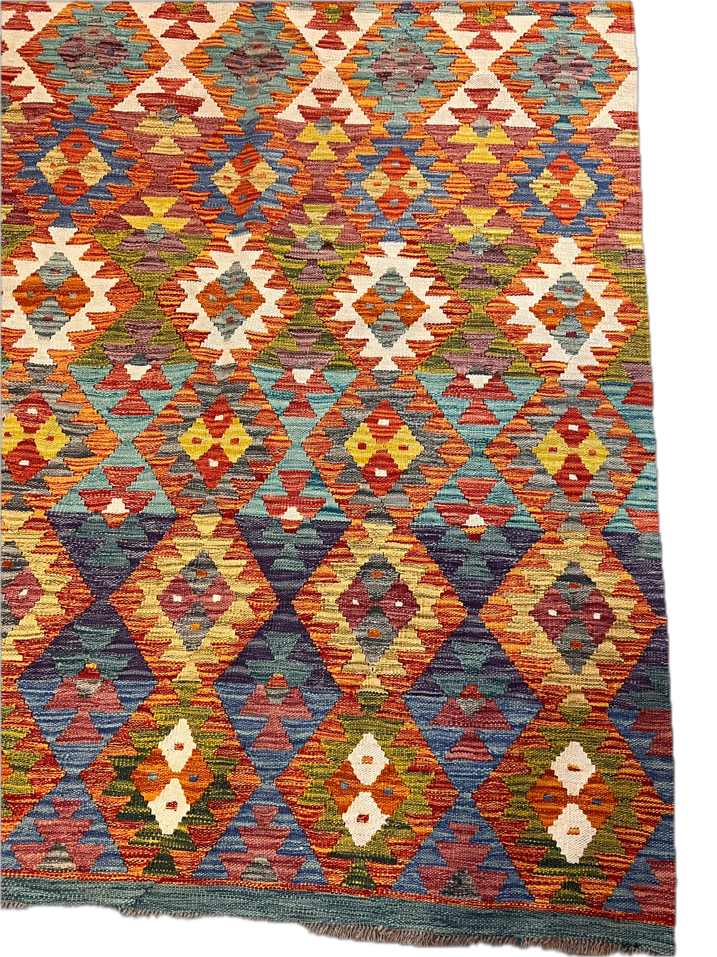 7x10 Fine Quality Handmade Turkish Kilim Rug – Handwoven Warm Multicolor Anatolian Statement Rug