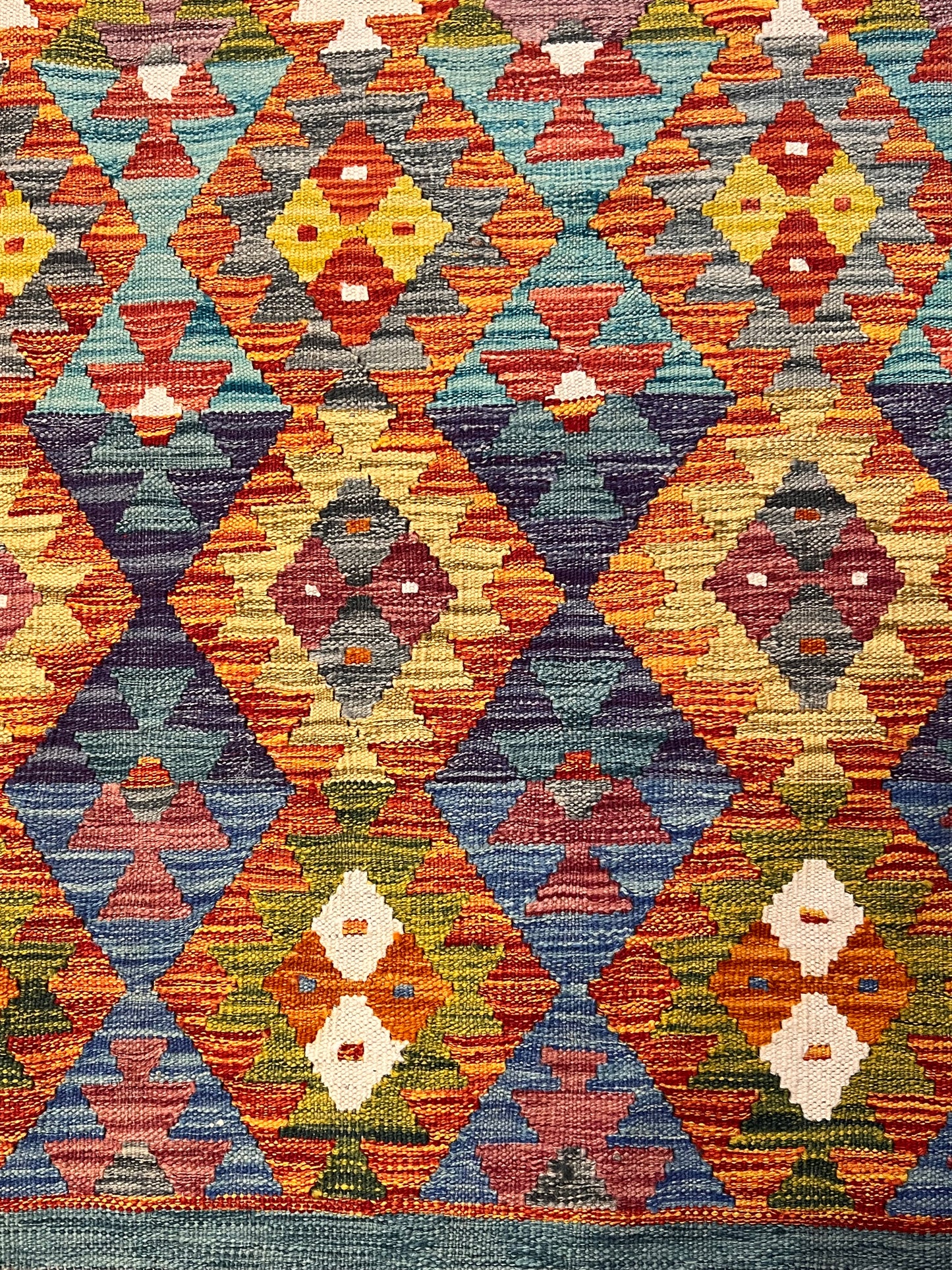 7x10 Fine Quality Handmade Turkish Kilim Rug – Handwoven Warm Multicolor Anatolian Statement Rug