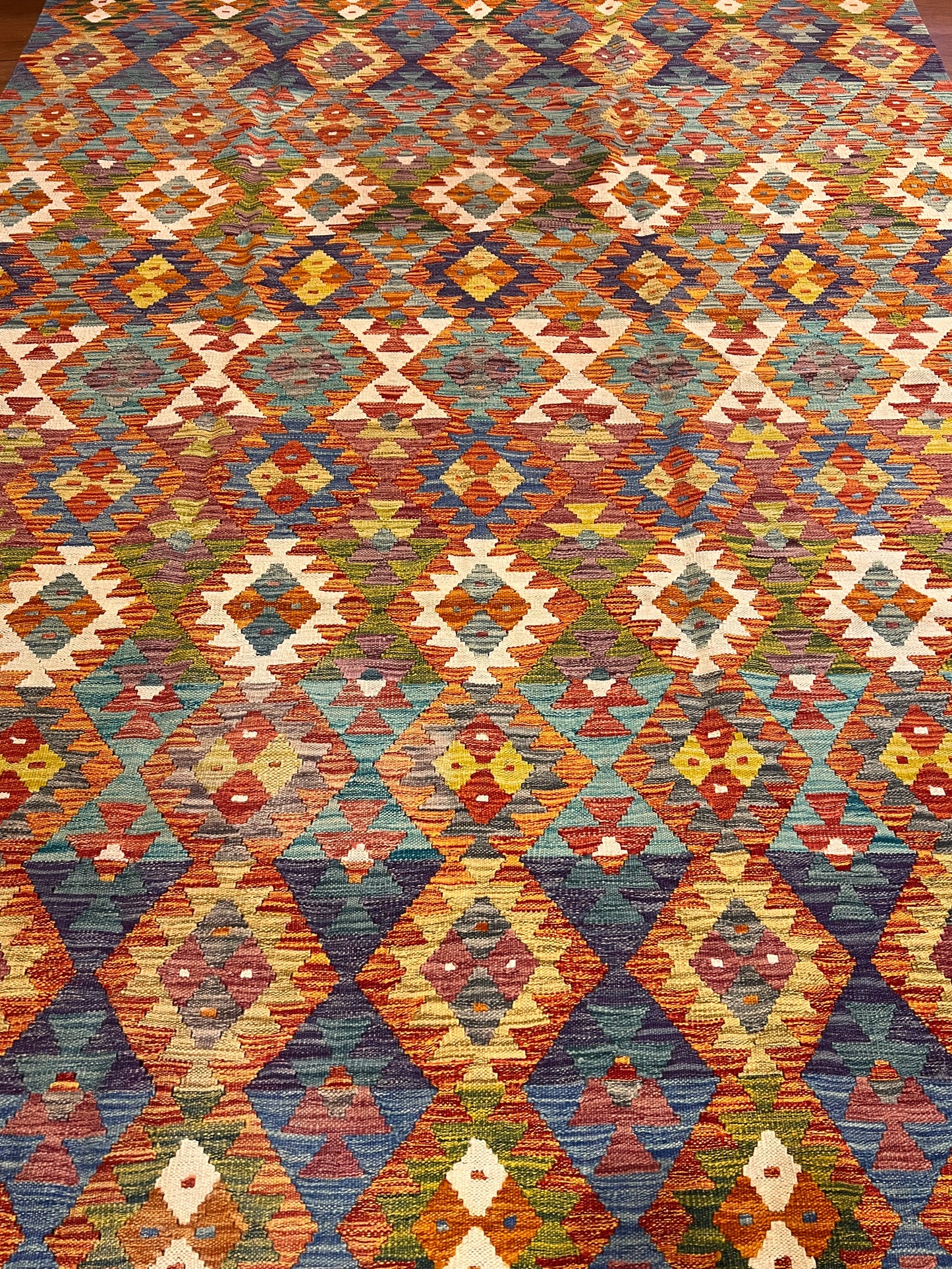 7x10 Fine Quality Handmade Turkish Kilim Rug – Handwoven Warm Multicolor Anatolian Statement Rug