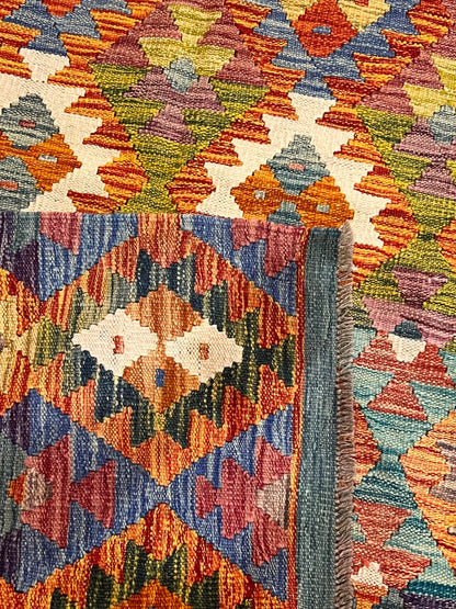 7x10 Fine Quality Handmade Turkish Kilim Rug – Handwoven Warm Multicolor Anatolian Statement Rug