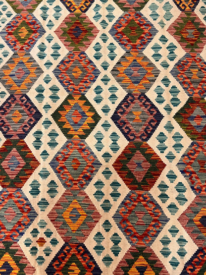 7x10 Fine Quality Handmade Turkish Kilim Rug – Handwoven Colorful Anatolian Geometric Statement Rug