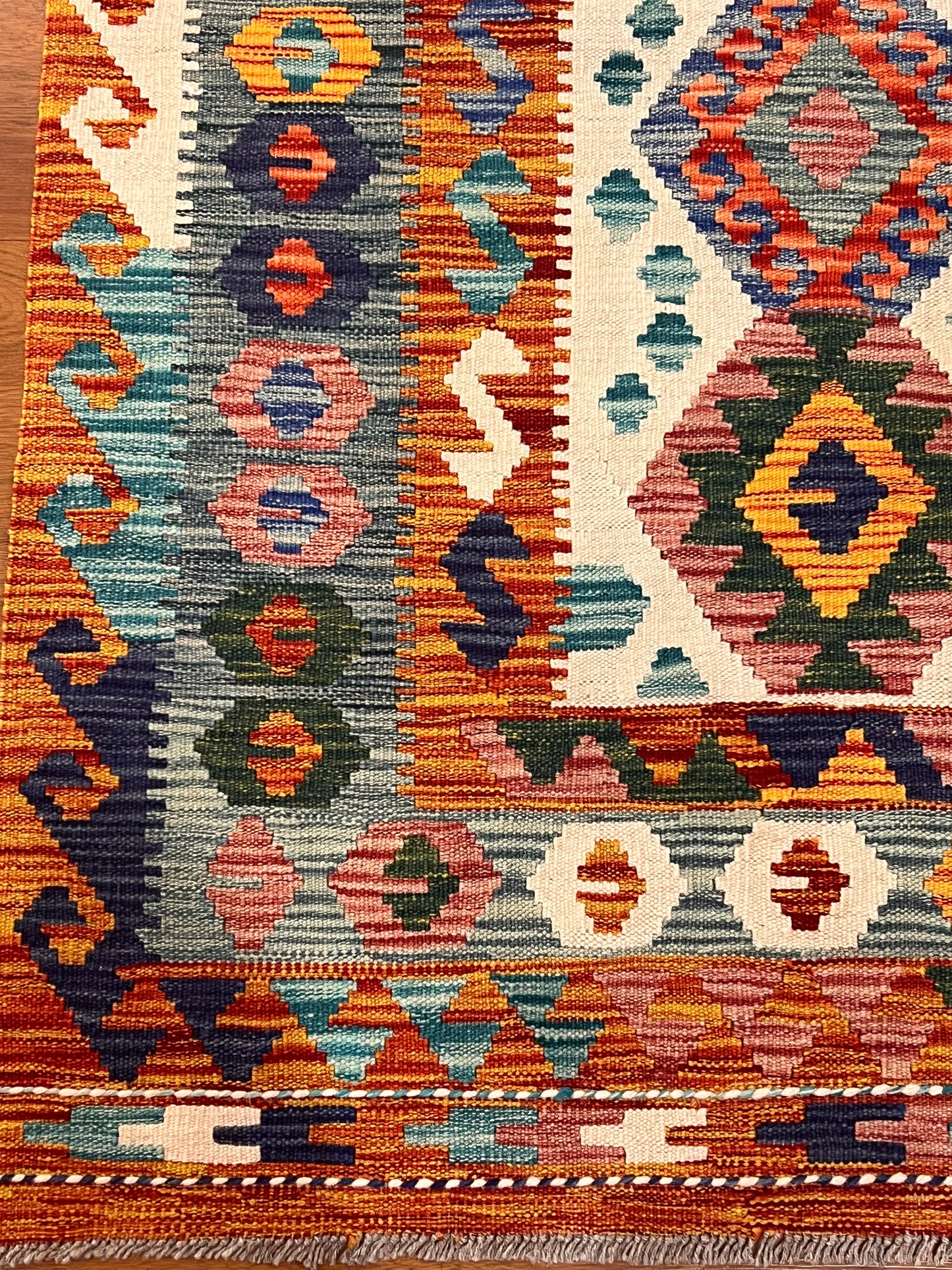 7x10 Fine Quality Handmade Turkish Kilim Rug – Handwoven Colorful Anatolian Geometric Statement Rug