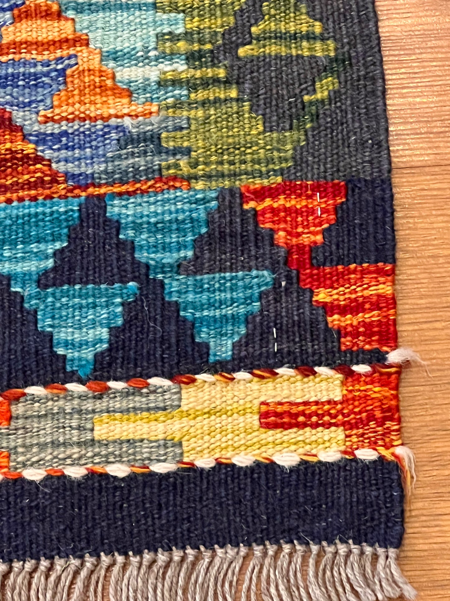6x8 Fine Quality Turkish Kilim Rug – Handwoven Colorful Diamond Geometric Anatolian Rug