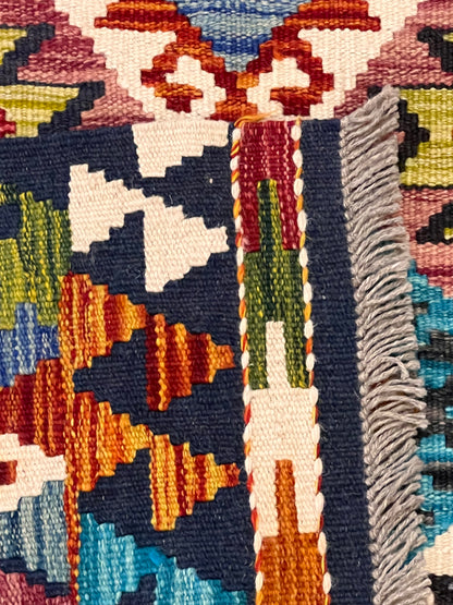6x8 Fine Quality Turkish Kilim Rug – Handwoven Colorful Diamond Geometric Anatolian Rug