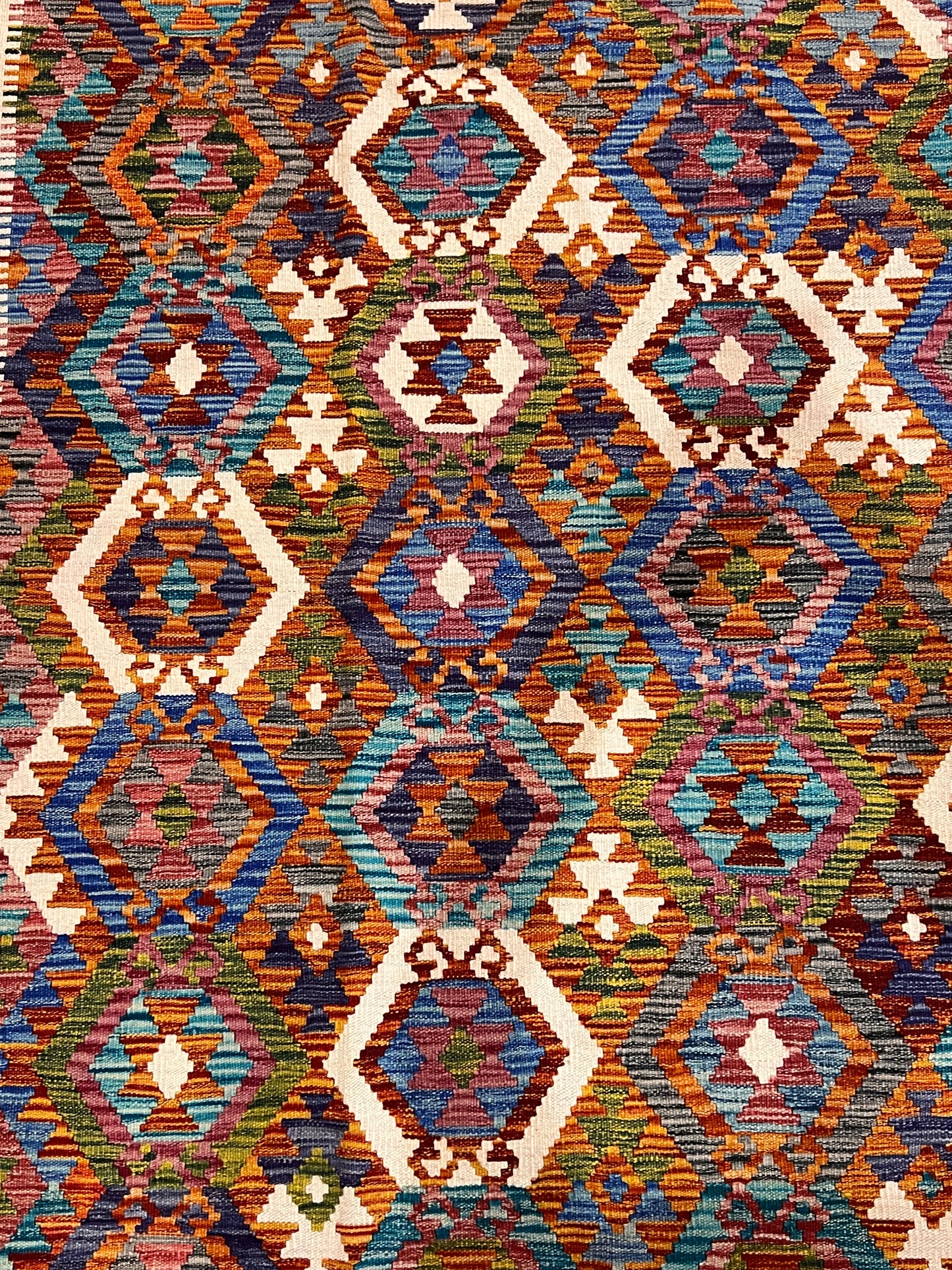 6x8 Fine Quality Turkish Kilim Rug – Handwoven Multicolor Medallion Anatolian Statement Rug