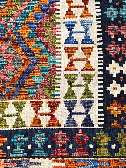 6x8 Fine Quality Turkish Kilim Rug – Handwoven Multicolor Medallion Anatolian Statement Rug