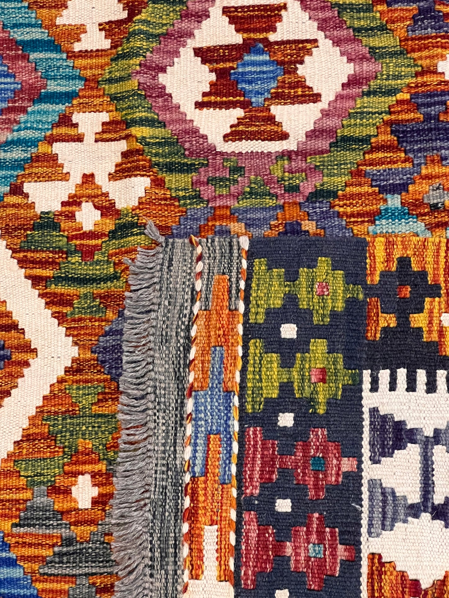 6x8 Fine Quality Turkish Kilim Rug – Handwoven Multicolor Medallion Anatolian Statement Rug