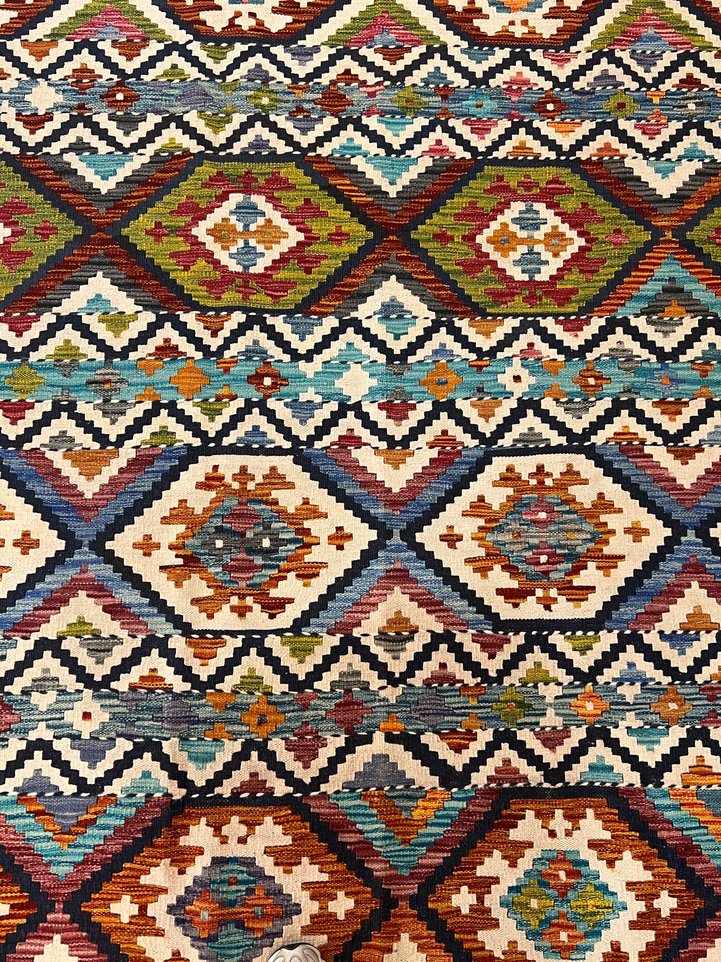 6x8 Fine Quality Turkish Kilim Rug – Handwoven Geometric Diamond Medallion Anatolian Rug