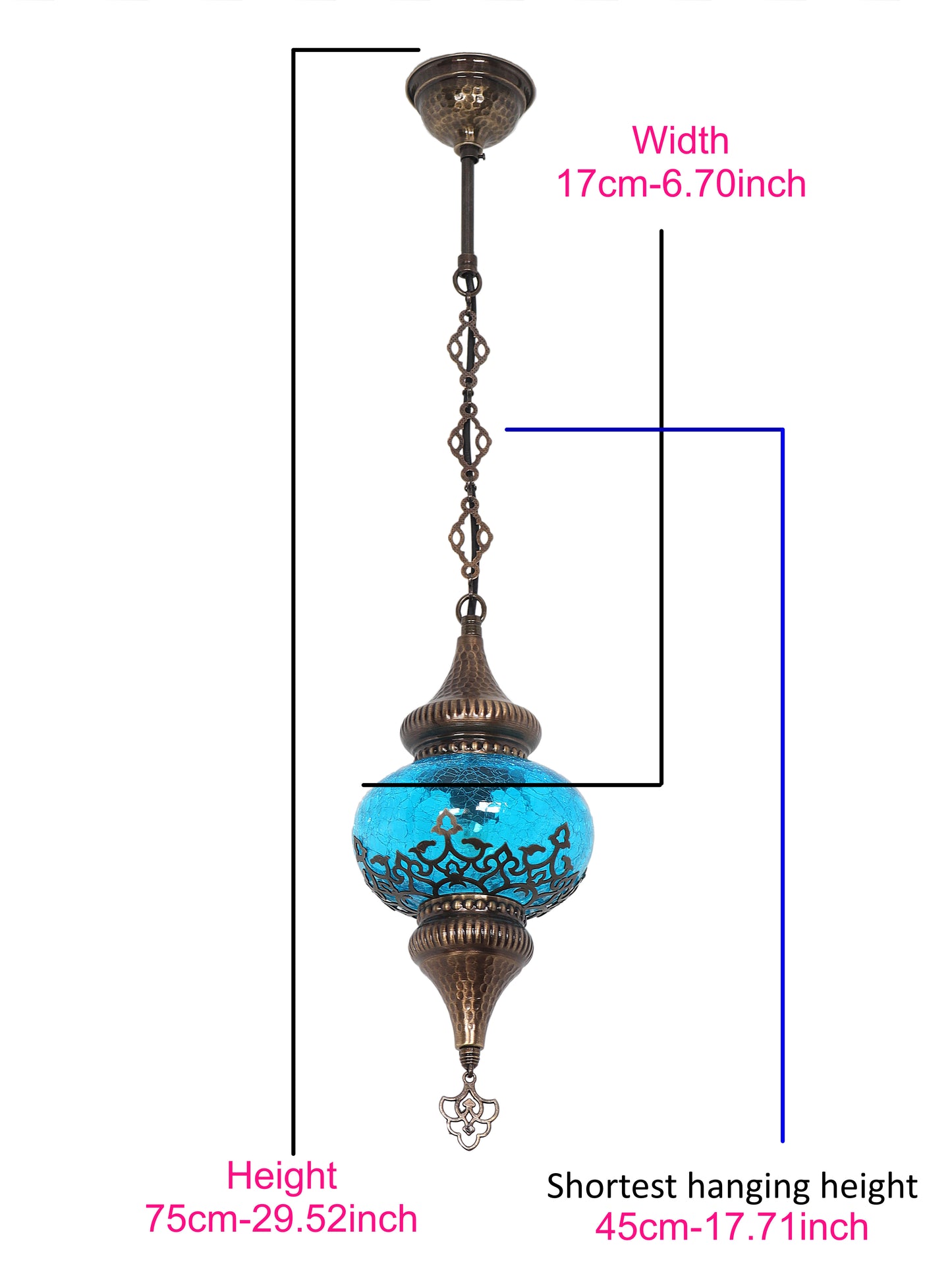 Turkish Glass Living Room Hanging Lamp Different Colors