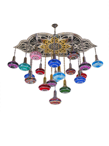 Mosaic Glass Turkish Chandelier Big 19 Globe