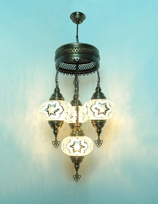 Mosaic Chandelier 4 Globe