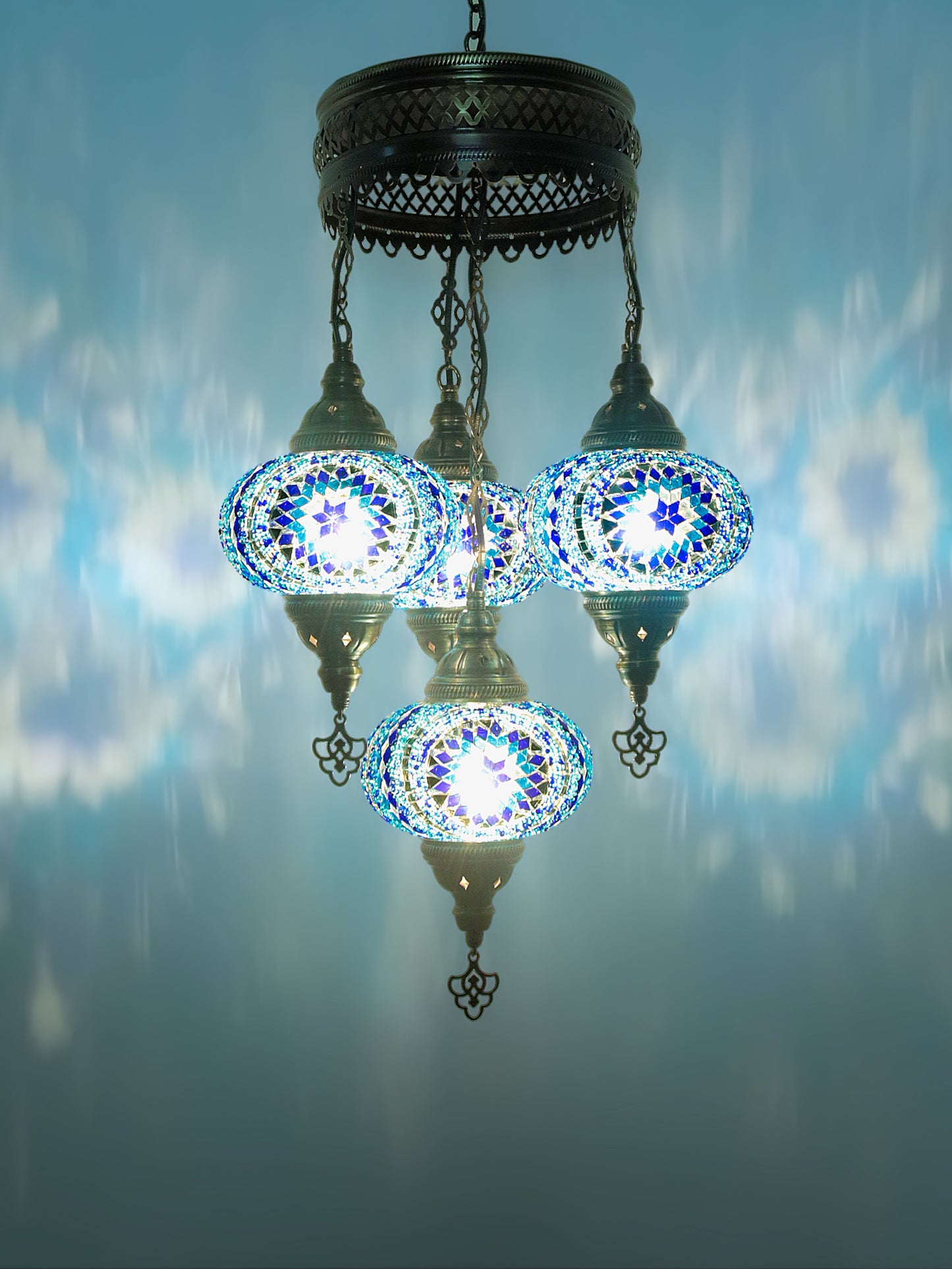 Mosaic Chandelier Extra Chain Plug 4 Globe