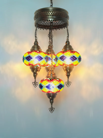 Mosaic Chandelier Extra Chain Plug 4 Globe