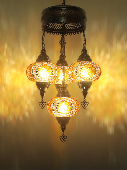 Mosaic Chandelier Extra Chain Plug 4 Globe