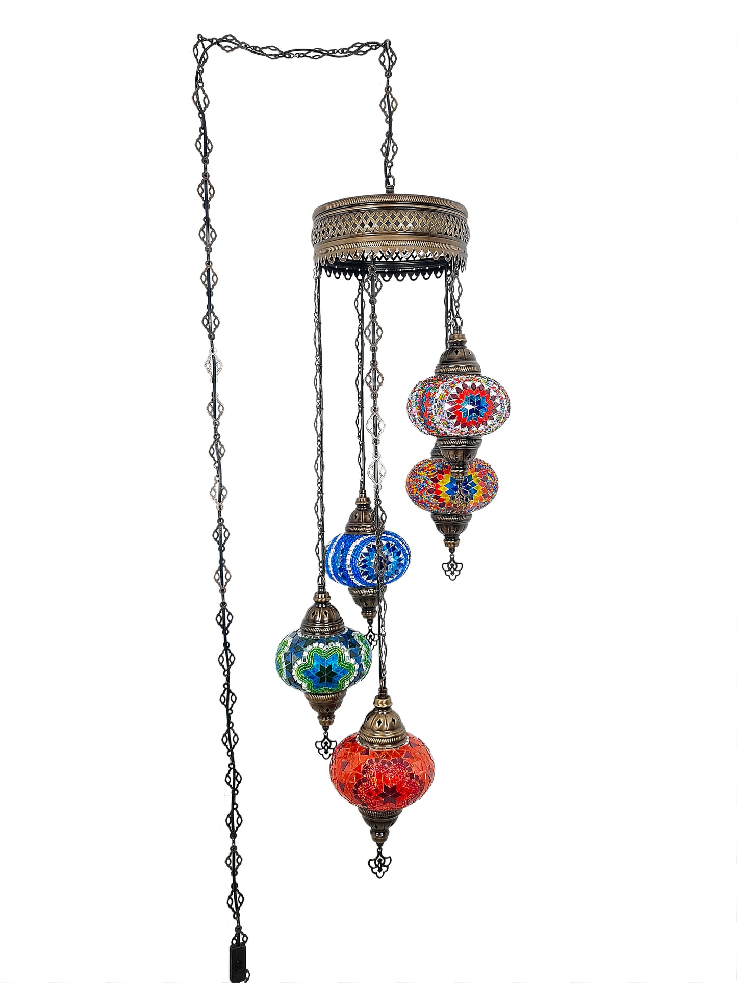 Mosaic Chandelier 5 Globe Extra Chain Plug Cable